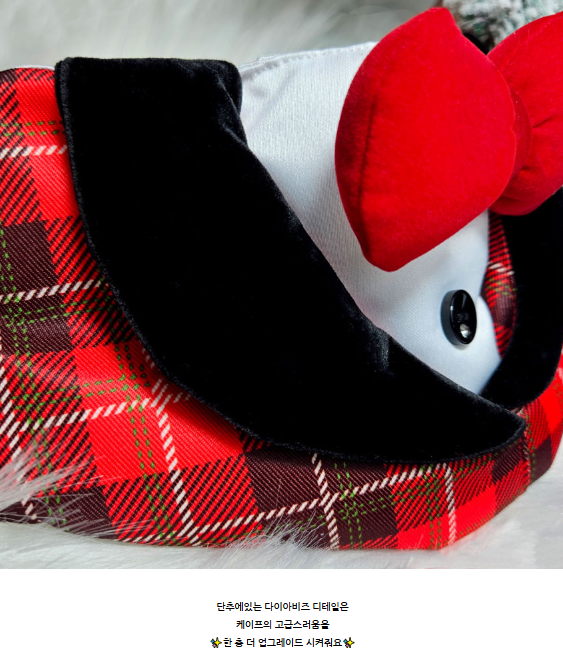 [NEW신상][무료배송] 리치독스 성탄절 체크 케이프 그린 3번째