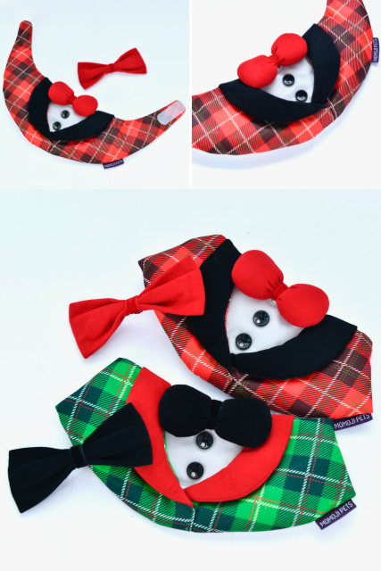 [NEW신상][무료배송] 리치독스 성탄절 체크 케이프 그린 4번째