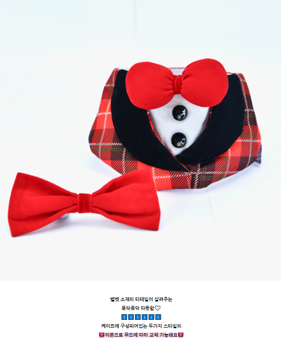 [NEW신상][무료배송] 리치독스 성탄절 체크 케이프 그린 2번째