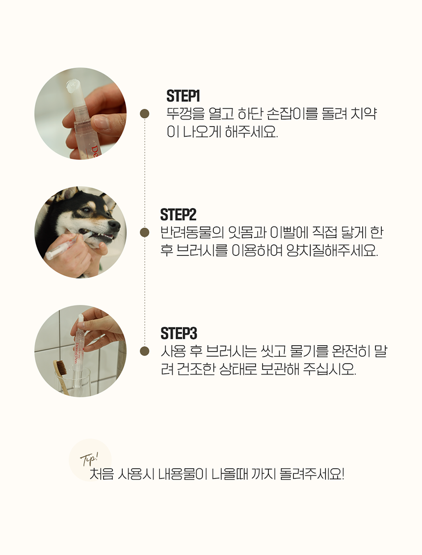 [NEW신상][무료배송] [1+1] 펫웨그테일 올인원 덴탈펜 치약 칫솔이 하나로 웨그테일 반려견 치약 칫솔 23번째