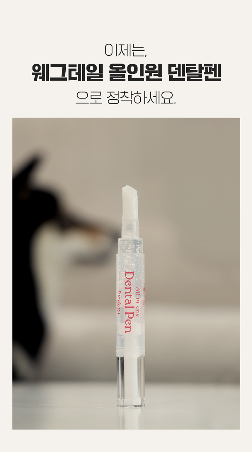 [NEW신상][무료배송] [1+1] 펫웨그테일 올인원 덴탈펜 치약 칫솔이 하나로 웨그테일 반려견 치약 칫솔 7번째
