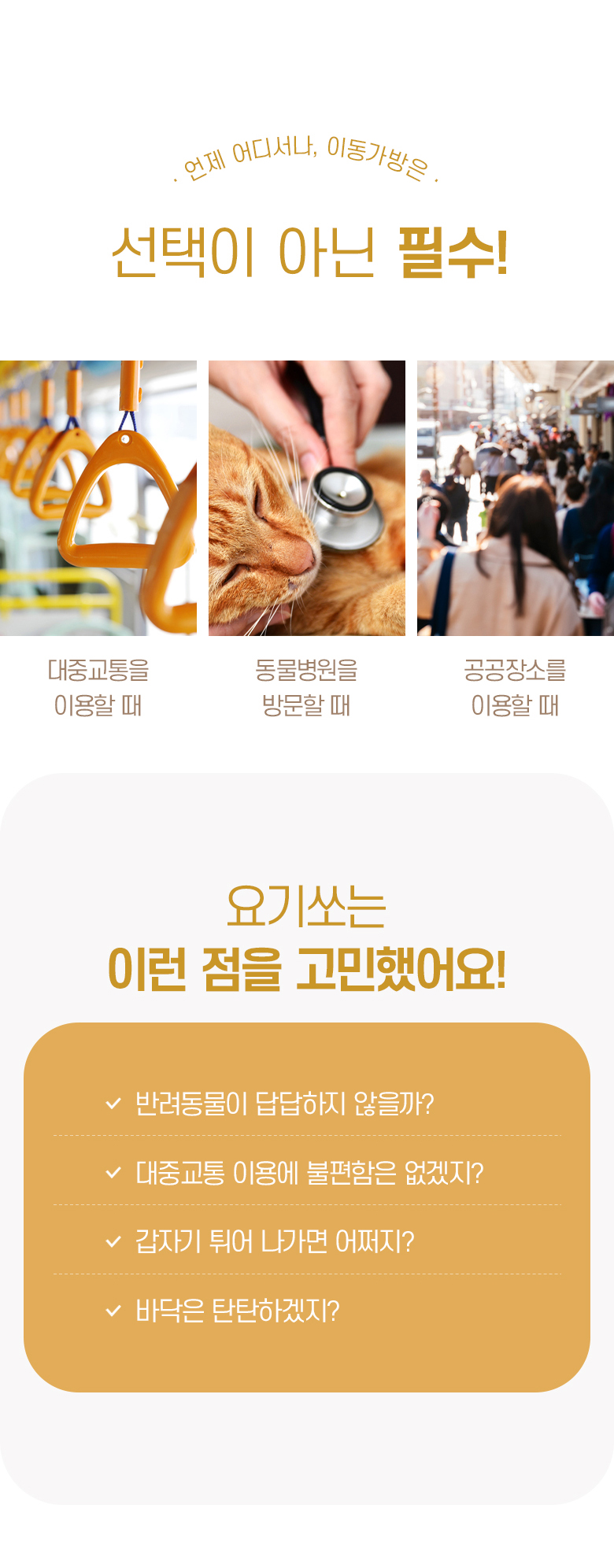 [심쿵펫페어][무료배송] 요기쏘 캐쥬얼 베이직 이동가방 2번째