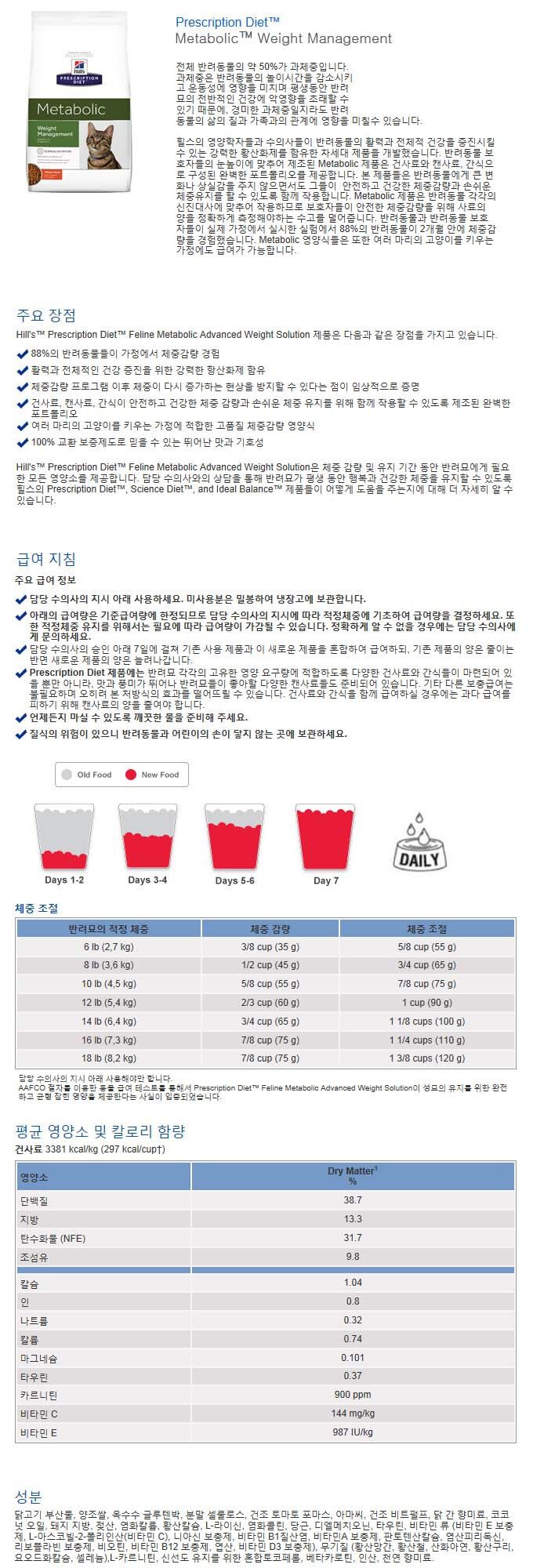 [무료배송] 힐스 캣 메타볼릭 1.5kg 1번째