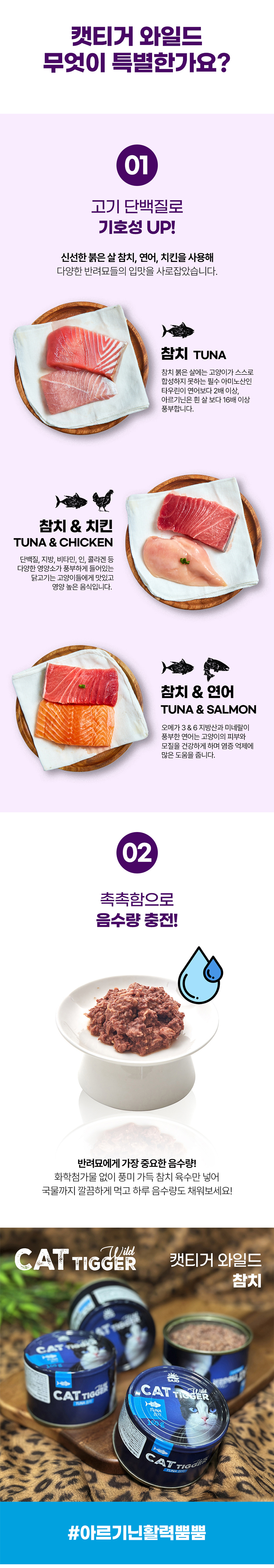[NEW신상][무료배송] 사조 캣 캣티거 와일드 참치 캔 160g 2번째