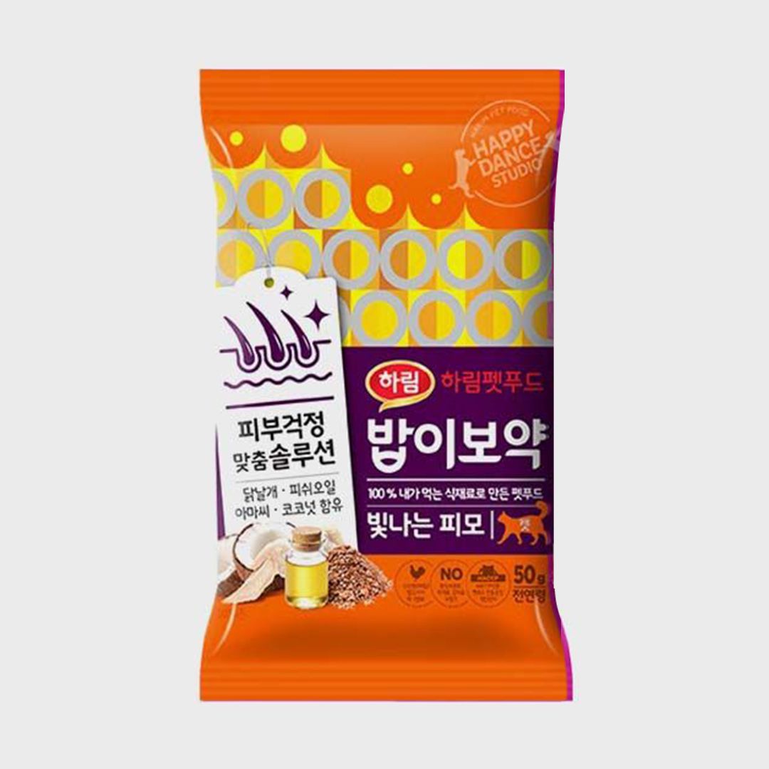 [사료샘플] 밥이보약 캣 빛나는 피모 50g 0번