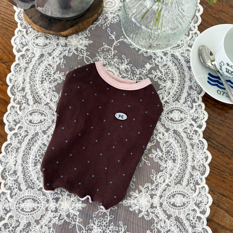 [NEW신상][무료배송] 해피댕댕 도트티셔츠 3종 (네이비,브라운,인디블루) S-XL 9번째
