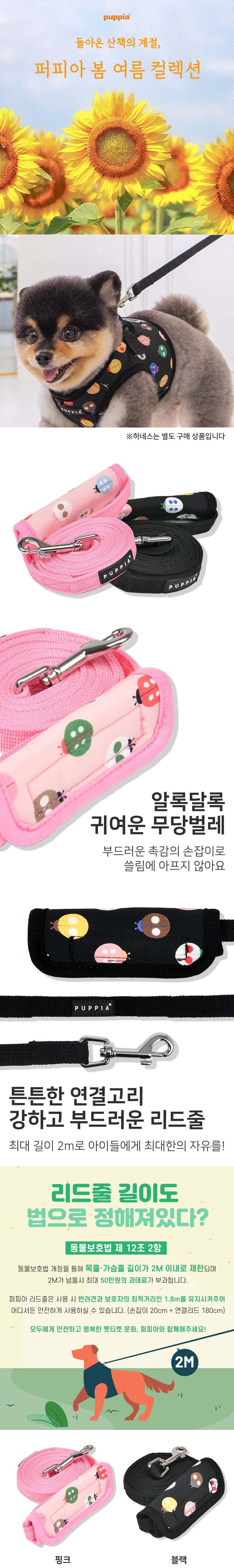 [무료배송] 퍼피아 레이디버그 리드 핑크/블랙 M/L 1번째