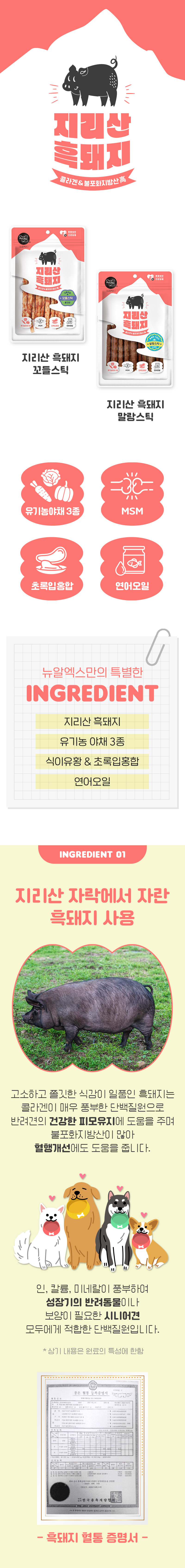 [NEW신상][무료배송] 뉴알엑스 지리산 흑돼지 말랑 스틱 100g 4번째