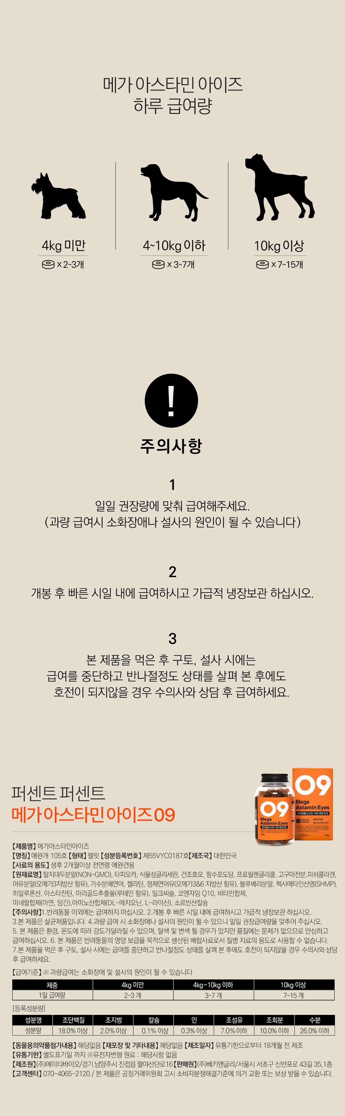 퍼센트퍼센트 메가아스타민아이즈 오메가3 눈물 눈영양제 100g 5번째