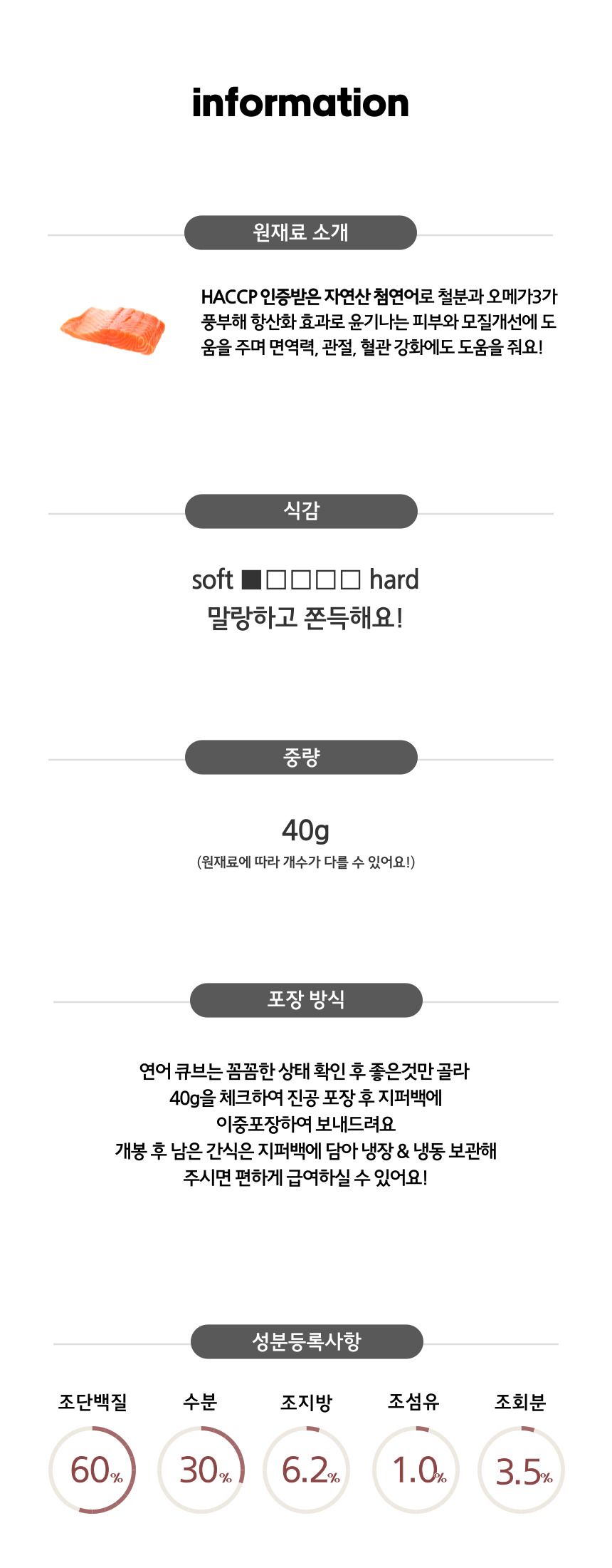 [무료배송][5개] 까까묵자 연어 큐브 40g 4번째