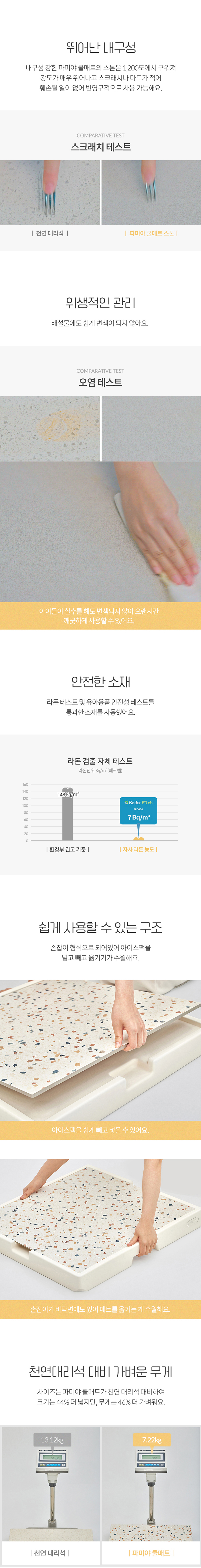[NEW신상][무료배송] 파미야 반려동물 쿨매트+아이스팩 2P 세트 (젤리테라조/샌드그레이/비앙코/크림화이트) 5번째