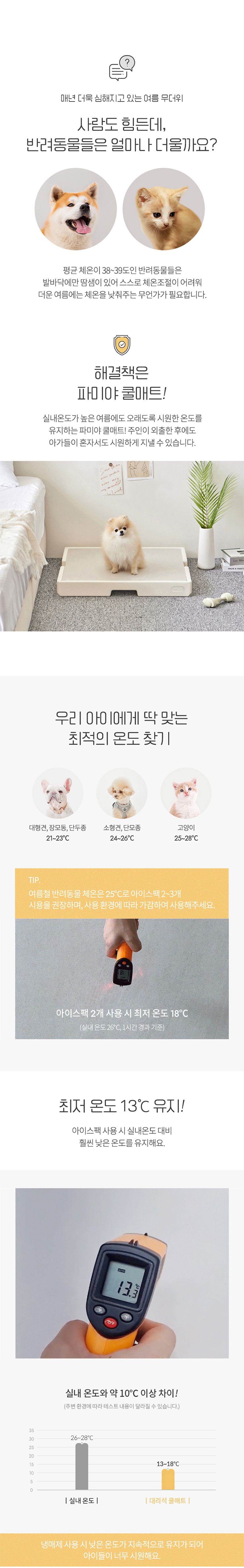 [NEW신상][무료배송] 파미야 반려동물 쿨매트+아이스팩 2P 세트 (젤리테라조/샌드그레이/비앙코/크림화이트) 3번째