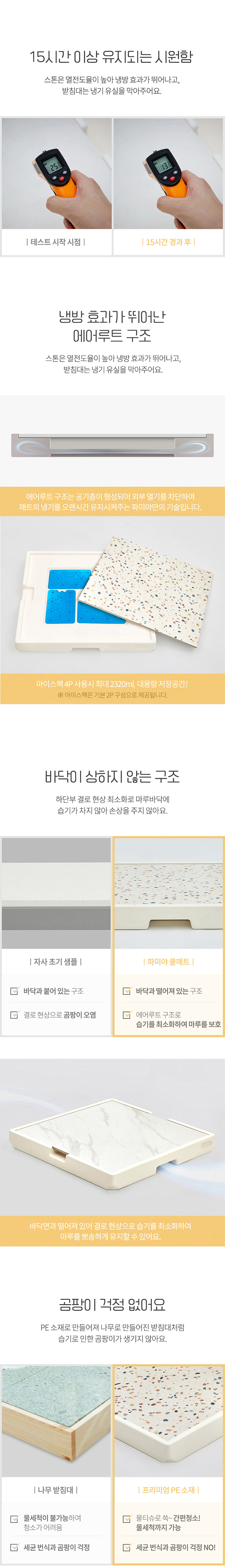[NEW신상][무료배송] 파미야 반려동물 쿨매트+아이스팩 2P 세트 (젤리테라조/샌드그레이/비앙코/크림화이트) 4번째