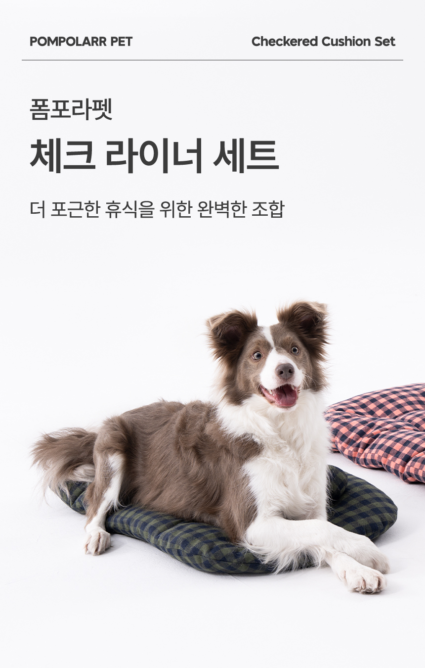 [NEW신상][무료배송] 폼포라펫 체크 대형견쿠션 1번째