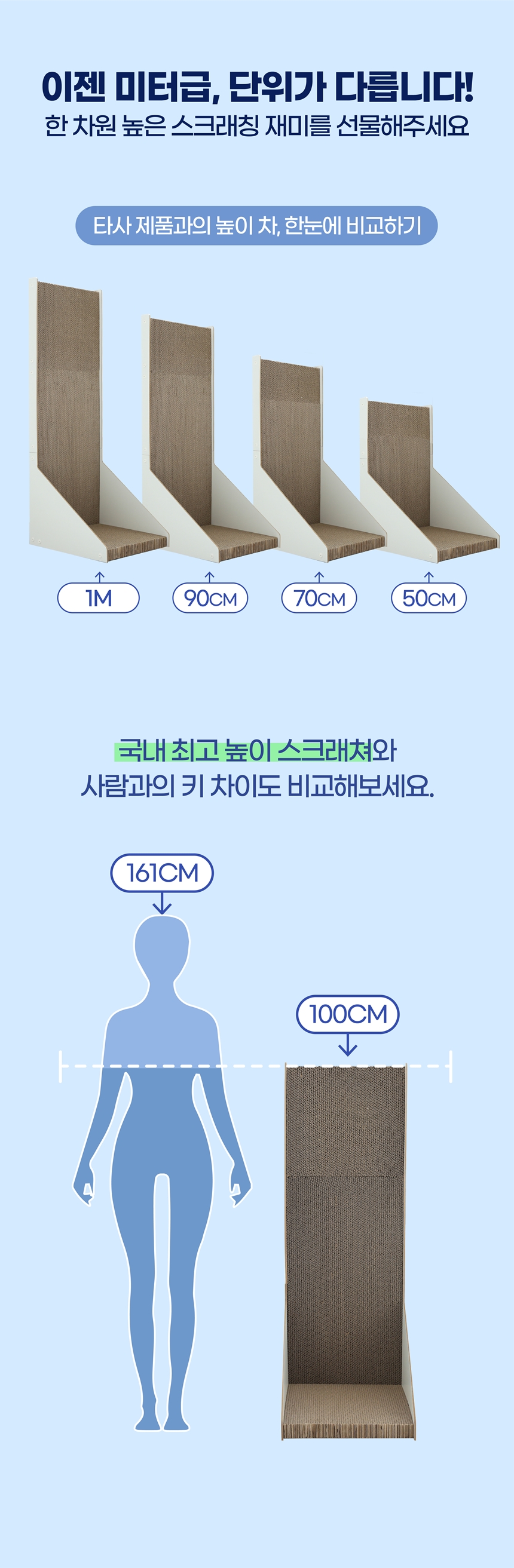 [무료배송] 100cm 초대형 올데이 고양이 수직 스크래쳐 9번째
