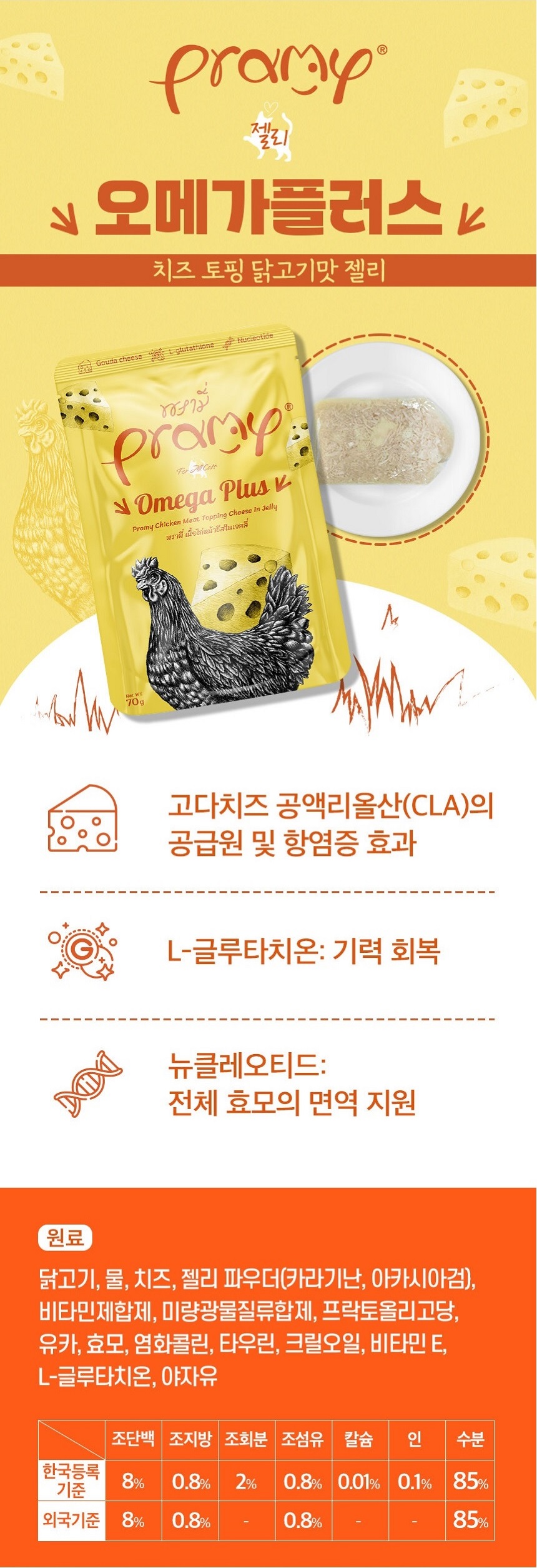 [무료배송] 프라미 고양이 습식 간식 맛보기 세트 (70g * 8개) 3번째