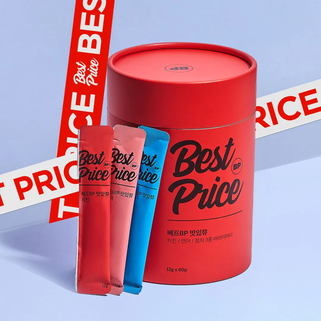 [60개입] 베스트 프라이스 맛있쮸 치킨/연어/참치 3종 버라이어티 12g x 60p