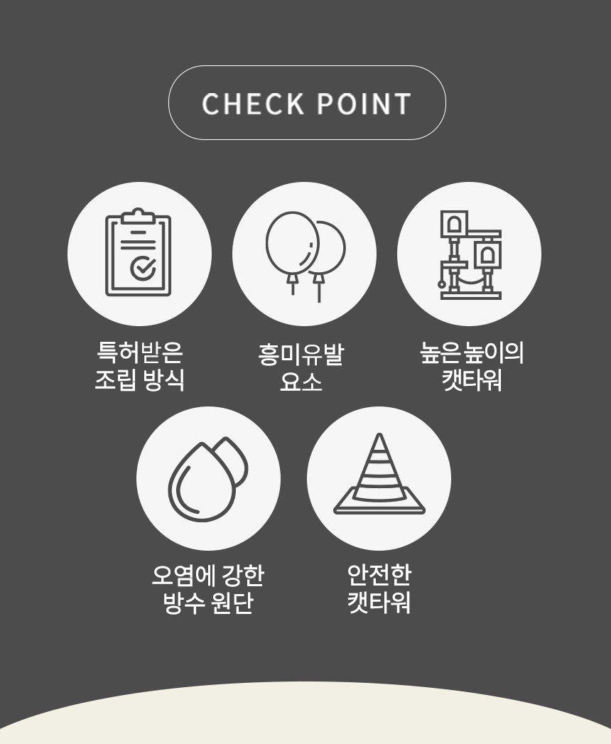 [무료배송] 한층뚝딱 3단 원형 고양이 방수 캣타워 블루그레이 3번째