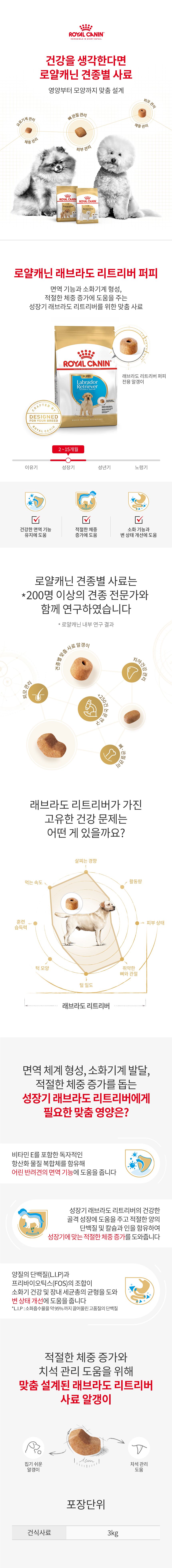 로얄캐닌 독 라브라도리트리버 퍼피 3kg 관절건강 1번째