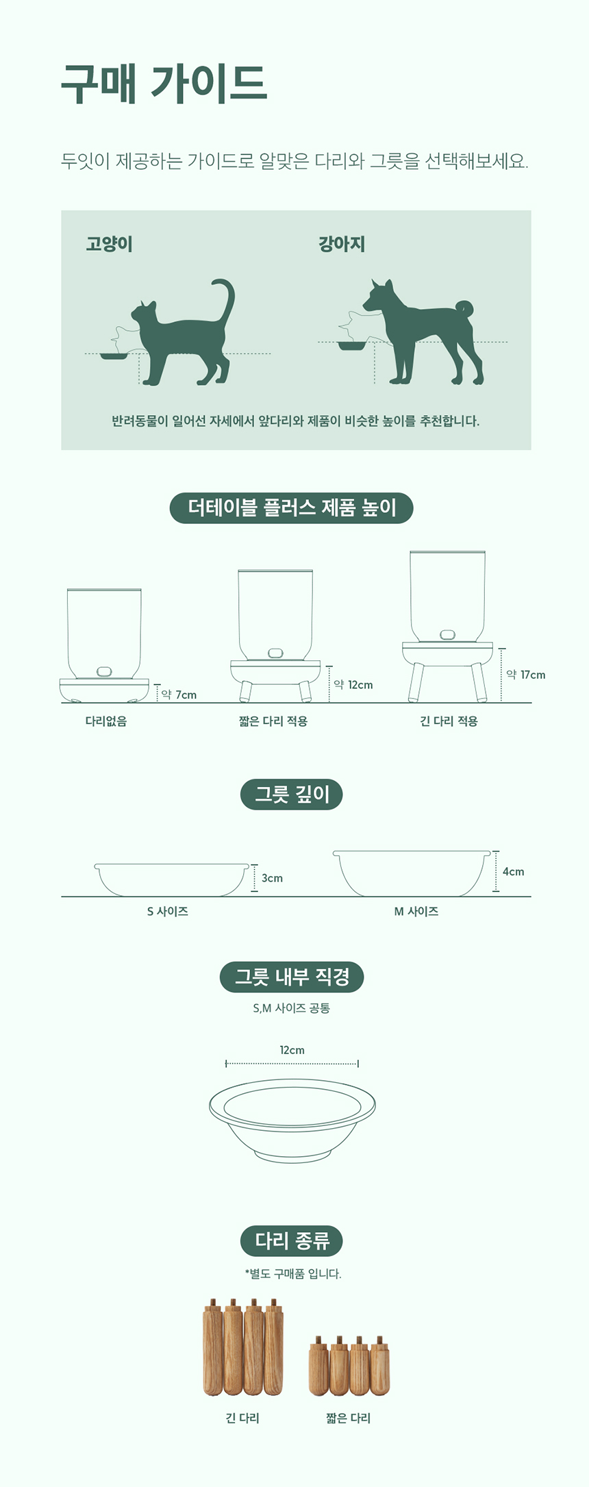 [무료배송] 두잇 더테이블 플러스 자동급식기 S/M + 우드 다리 31번째