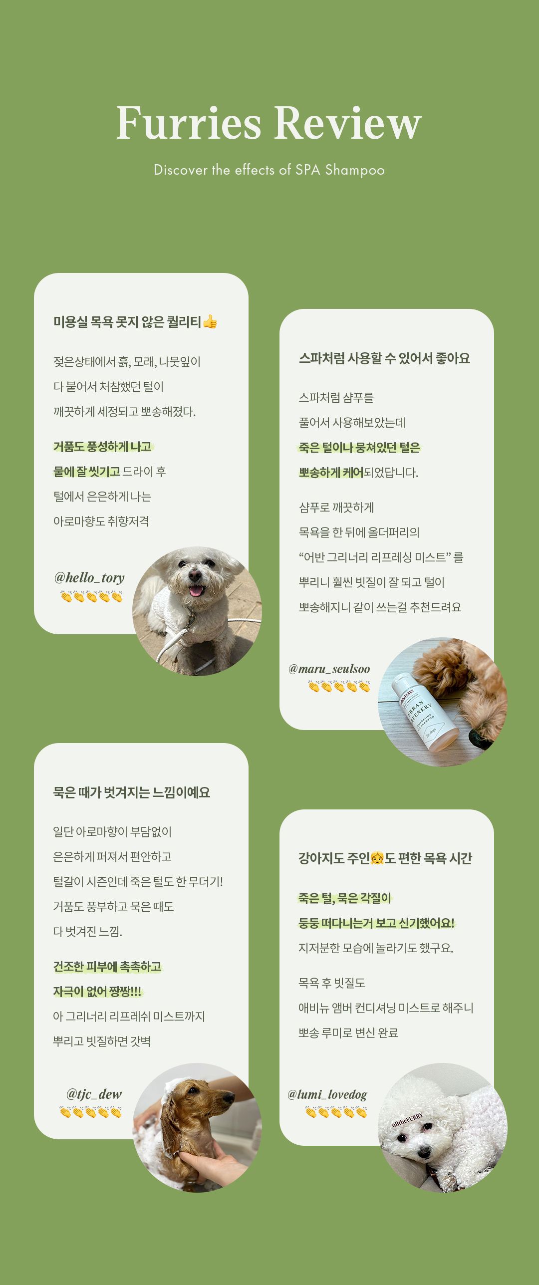 [체험단][무료배송] 올더퍼리 독 어반 그리너리 컴포팅 스파 샴푸 300ml 7번째
