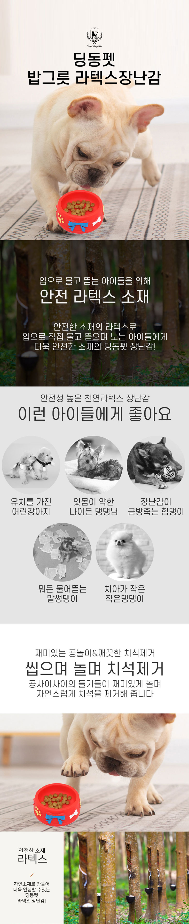 [무료배송] 딩동펫 반려동물 라텍스장난감 밥그릇 1번째