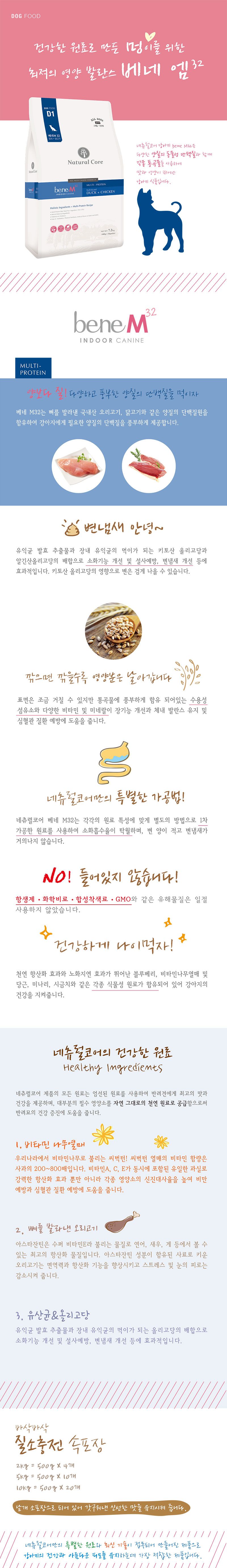 네츄럴코어 독 베네M32 홀리스틱 멀티프로테인 7.2kg 1번째