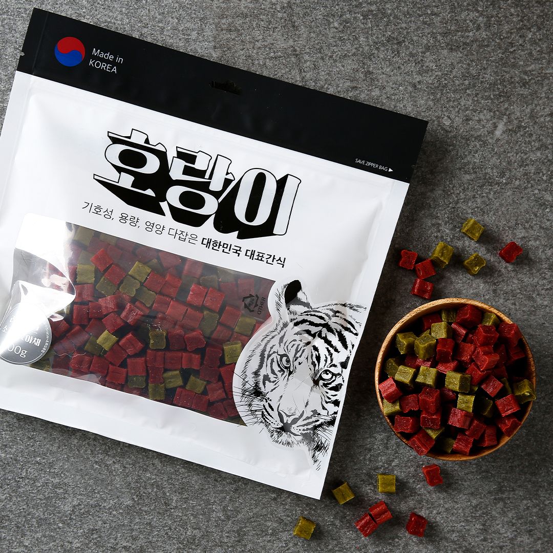 [대용량] 100% 국내산 호랑이 독 리얼큐브 소고기&야채 300g 4번