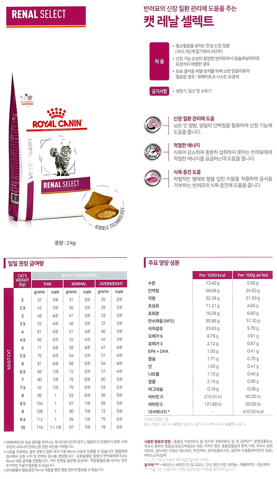 [무료배송] 로얄캐닌 캣 레날 셀렉트 2kg 신장질환  1번째