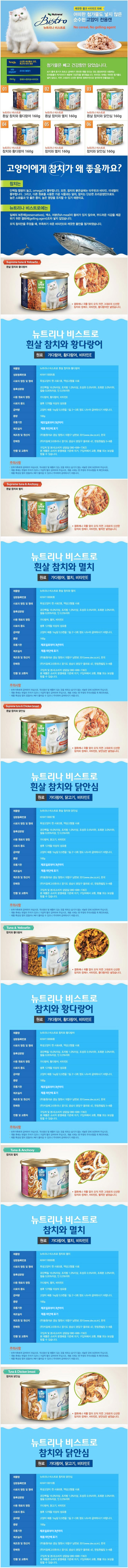 뉴트리나 캣 비스트로 흰살참치&닭안심 캔 160g 0번째