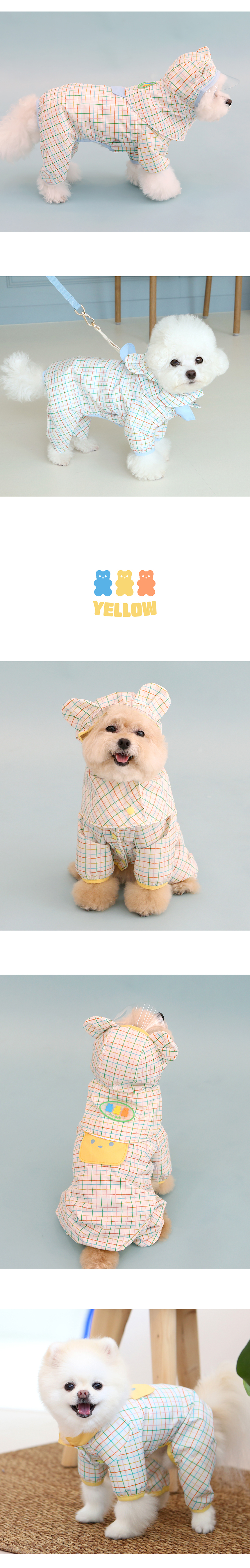 [무료배송] 이츠독 젤리곰 판쵸 올인원 우비 옐로우/블루 S-3XL 4번째