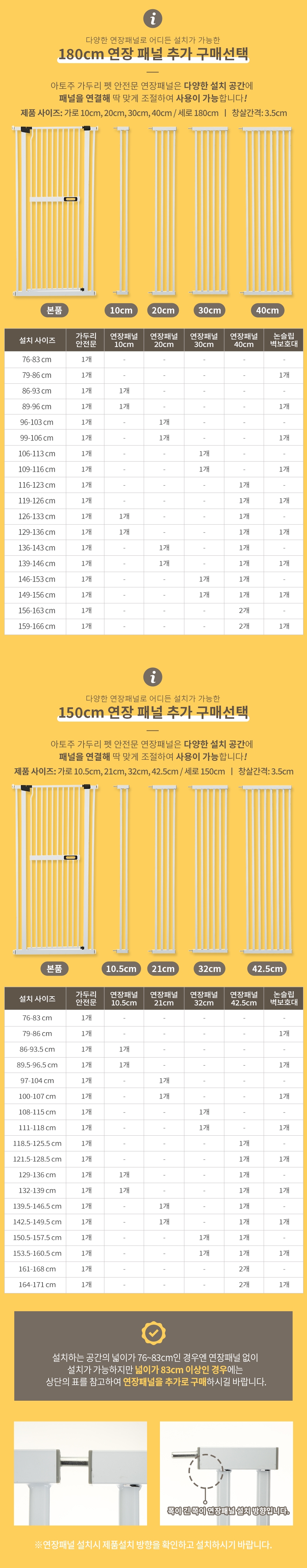 [무료배송] 아토주 가두리 고양이 방묘문 안전문 1.8m 확장패널 10/20/30/40cm 3번째