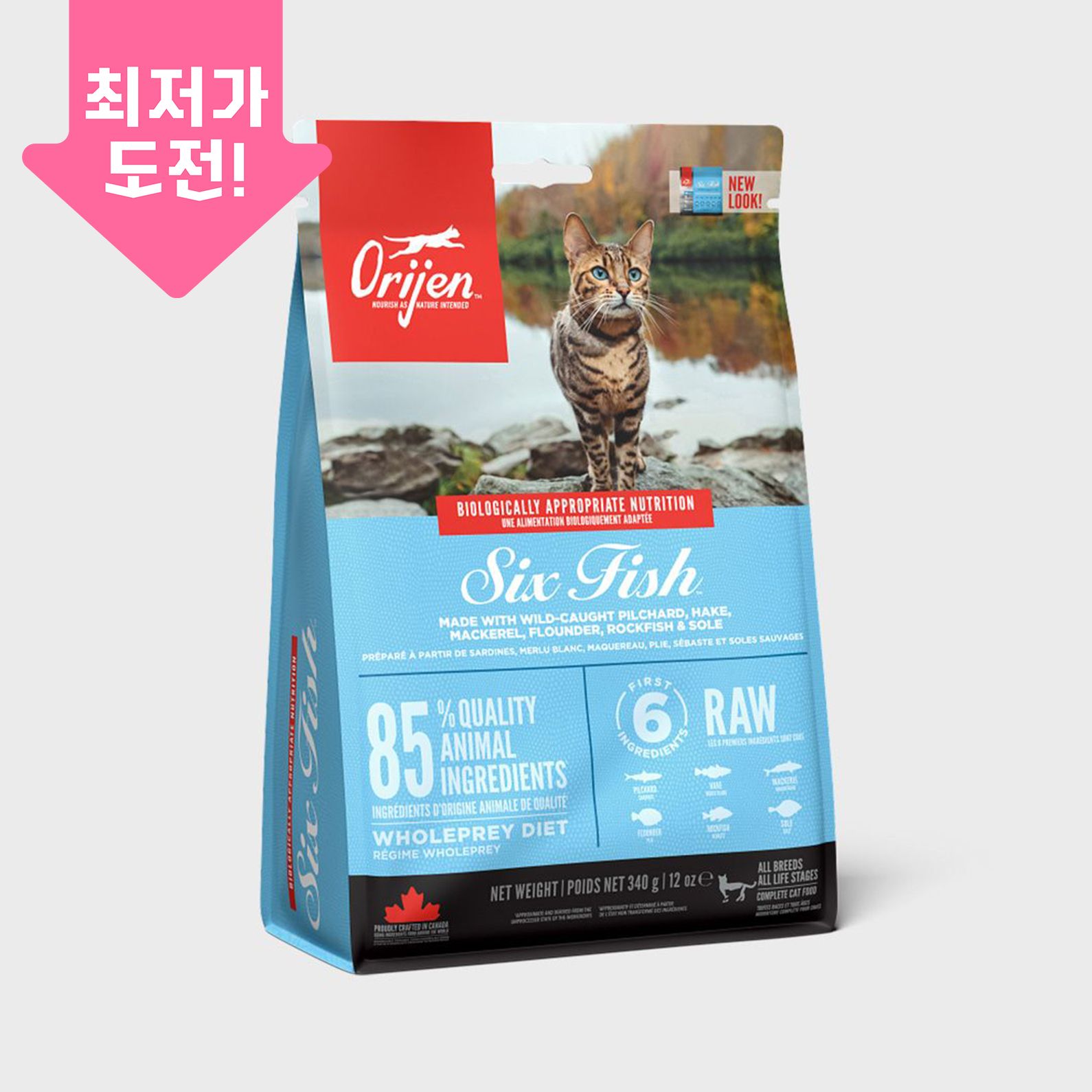 오리젠 캣 6피쉬 340g 0번