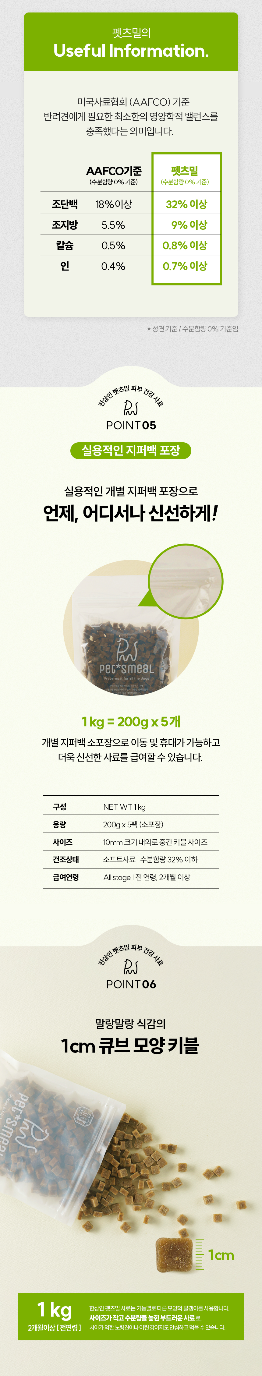 [NEW신상][무료배송] 한삼인 독 펫츠밀 피부건강 사료 1kg 12번째