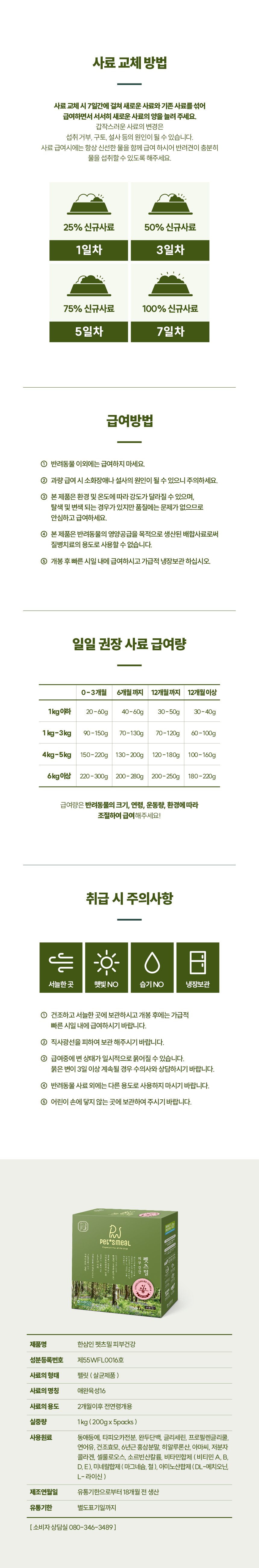 [NEW신상][무료배송] 한삼인 독 펫츠밀 피부건강 사료 1kg 13번째