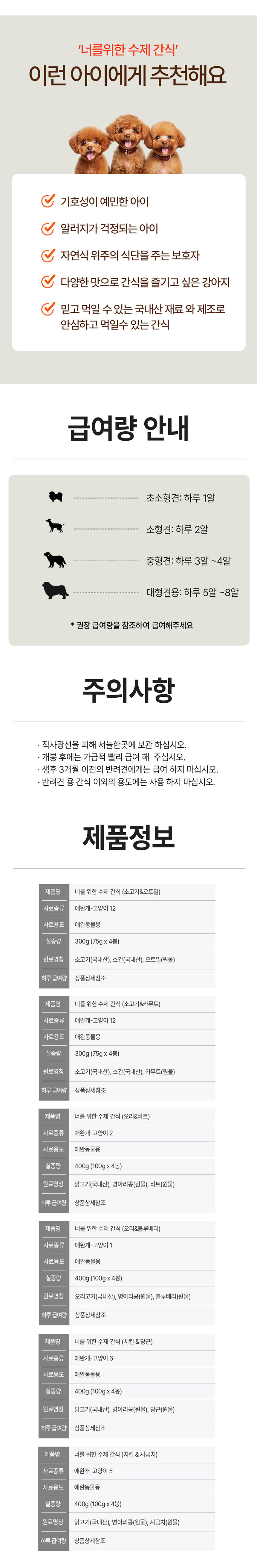 [NEW신상][무료배송] 서울퍼피 독 너를 위한 수제 간식 소고기&오트밀 300g 4번째