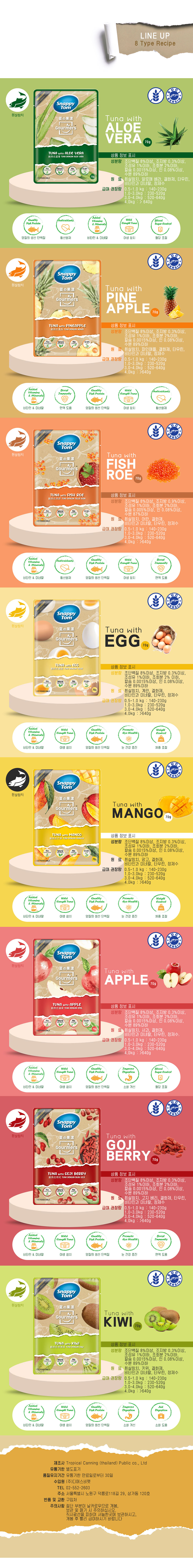 [NEW신상][무료배송] [12개] 스내피톰 캣 고머스 튜나 위드 생선알 70g 3번째
