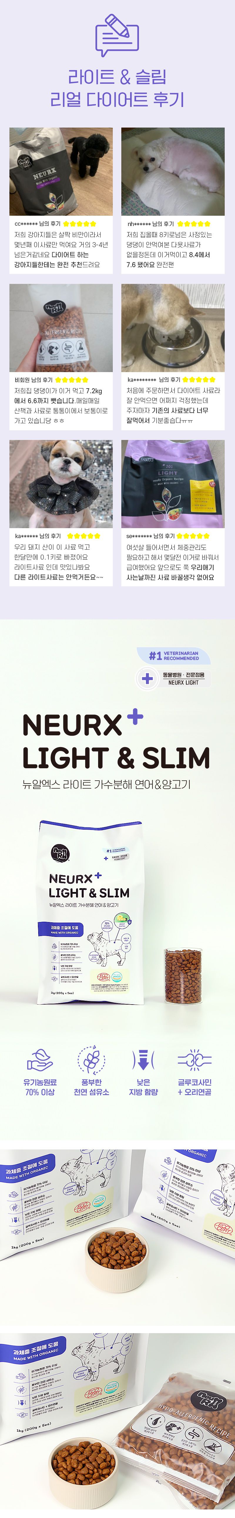 뉴알엑스 독 라이트앤슬림 연어&양고기 1kg 1번째