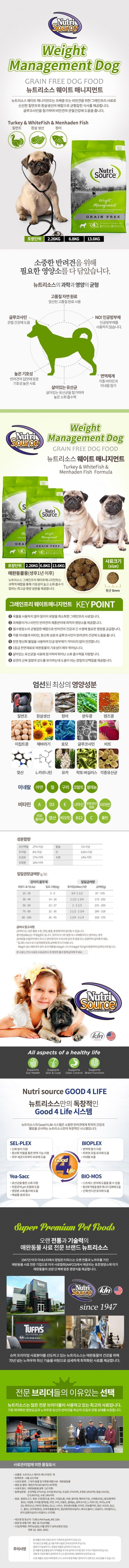 뉴트리소스 독 그레인프리 웨이트매니지먼트 2.26kg 1번째