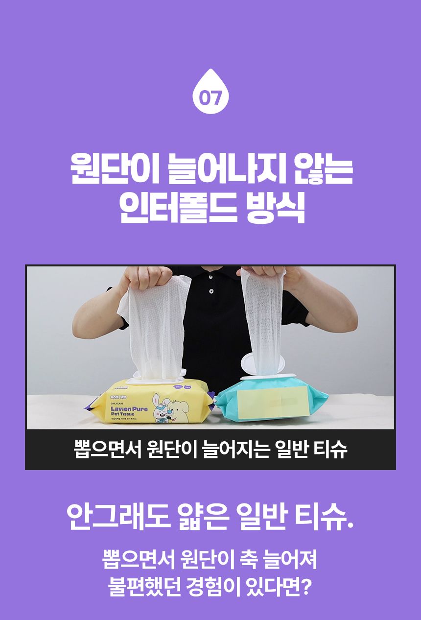 [NEW신상]펫생각 데일리케얼 라비엔 퓨어 펫 티슈 80매  22번째
