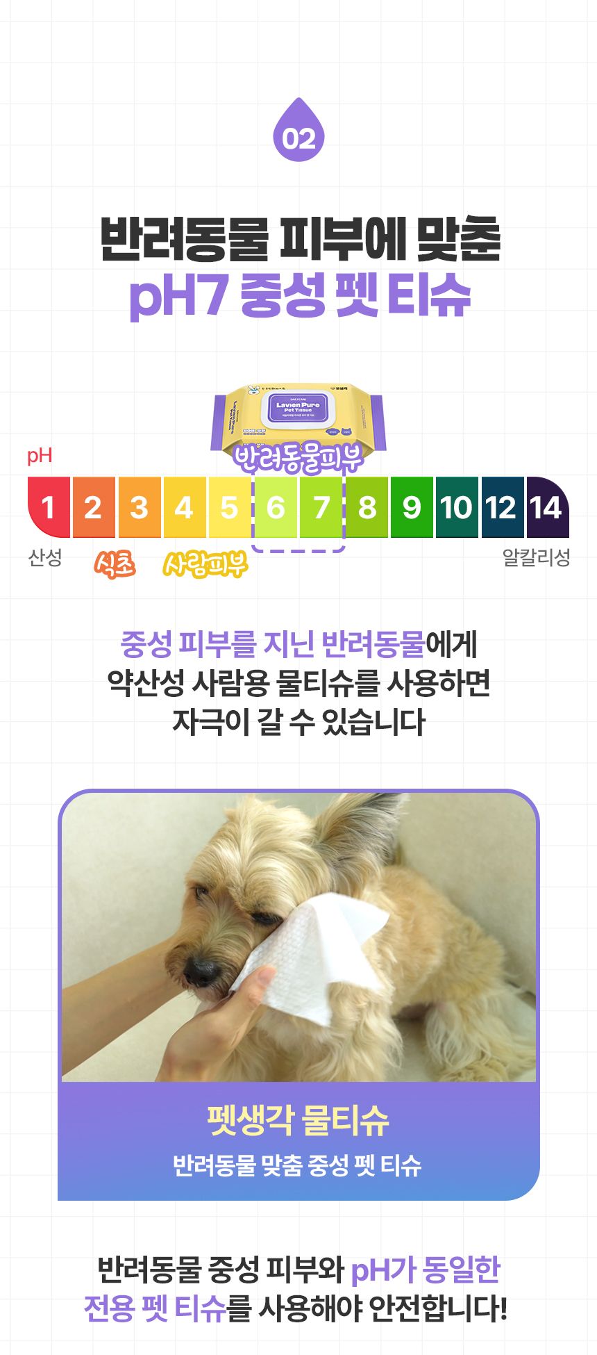 [NEW신상]펫생각 데일리케얼 라비엔 퓨어 펫 티슈 80매  13번째