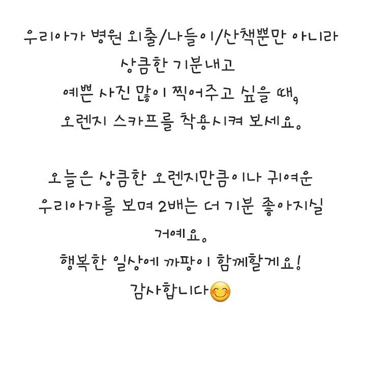 [무료배송] 까팡 오렌지봉봉 스카프 인식표 XS-3XL 7번째