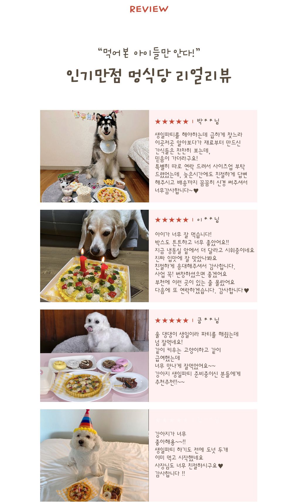 [무료배송] 멍식당 생일축하해 SET 3번째