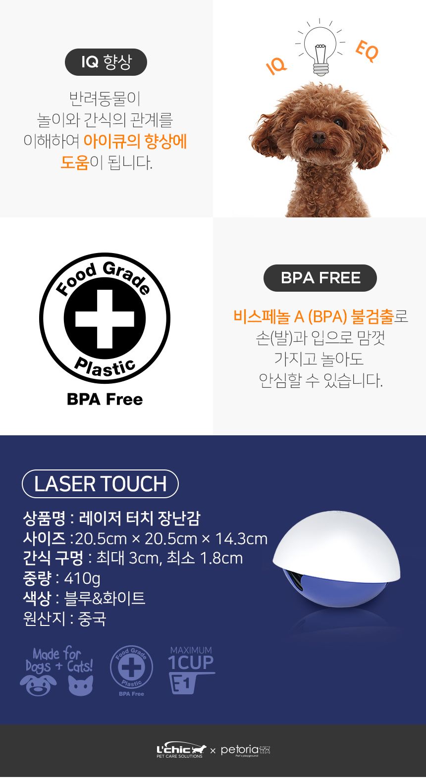 [무료배송] 르칙 레이저 터치 장난감 블루&화이트 3번째