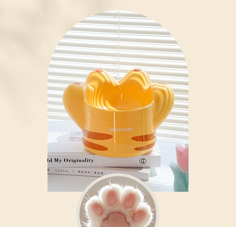 [NEW신상][무료배송] 펫볼루션 고양이 발 모양 식기 (블랙/화이트/옐로우) 3번째
