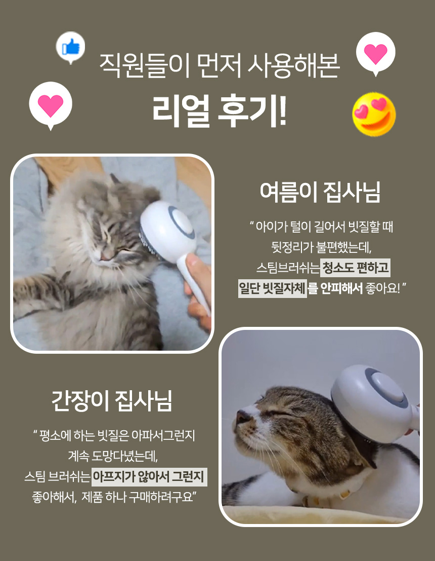 [무료배송] 펫토리아 롤리팝 원터치 고양이 강아지 스팀 브러쉬 8번째
