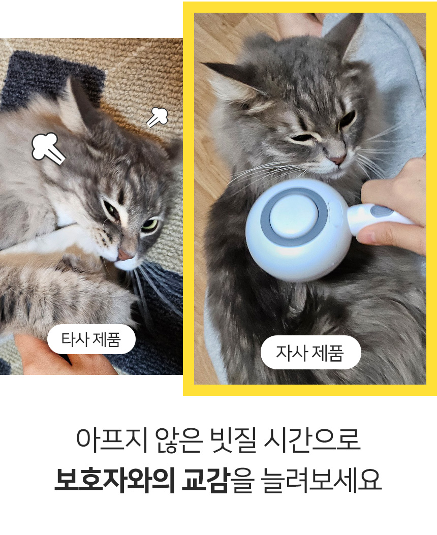 [무료배송] 펫토리아 롤리팝 원터치 고양이 강아지 스팀 브러쉬 24번째