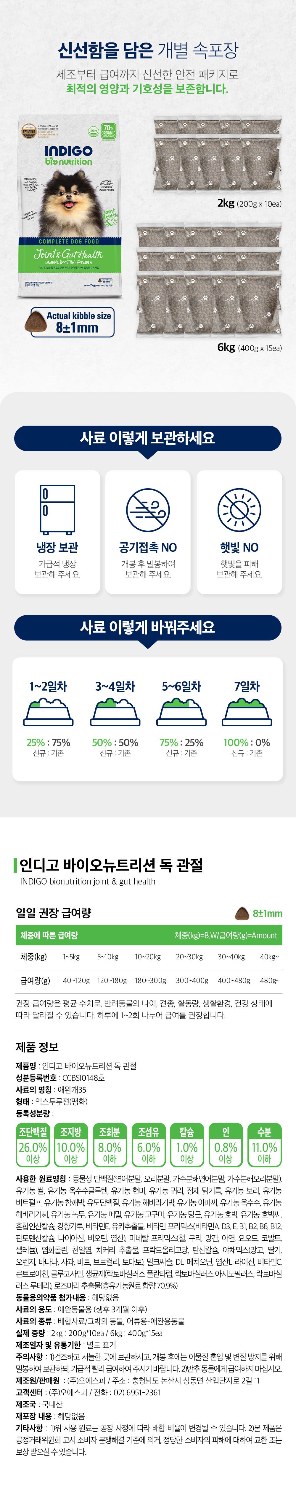 인디고 독 면역&관절 2kg 7번째