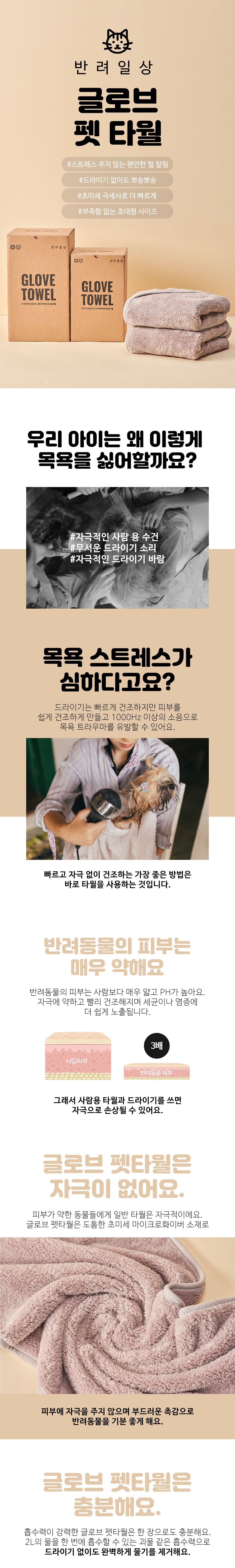 반려일상 글로브 펫 타월 중형/대형 1번째