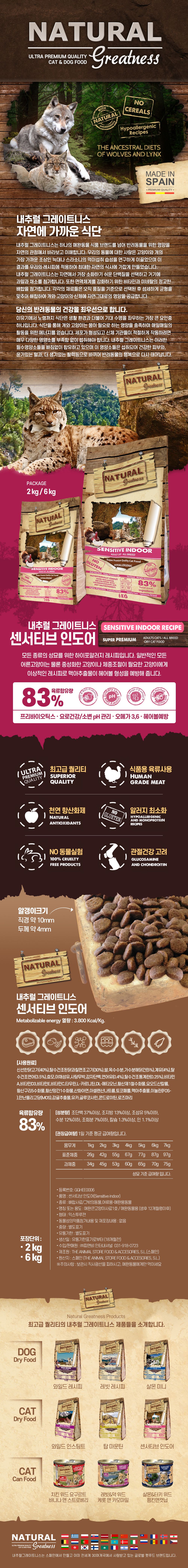 [NEW신상]내추럴그레이트니스 캣 센서티브 인도어 6kg 1번째